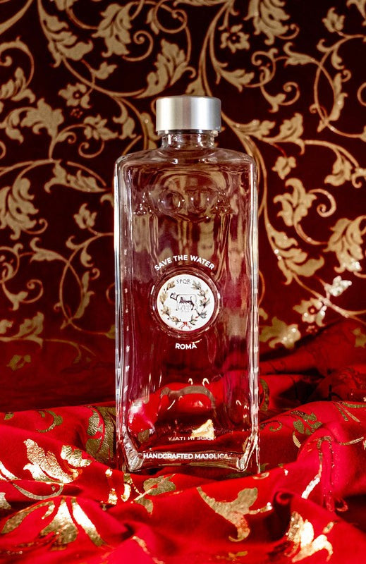 Glass Bottle with Majolica di Bassano - Roma.