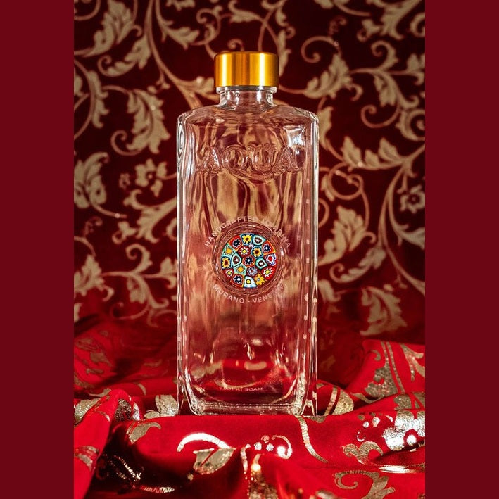 Bottle Decorated glass with Murano Murrine – Multicolor Rossa