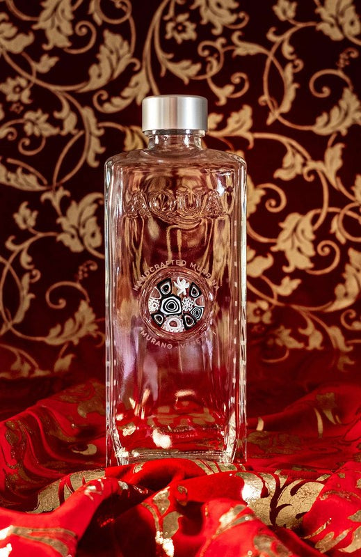 Bottle Decorated glass with Murano Murrine – White and Black