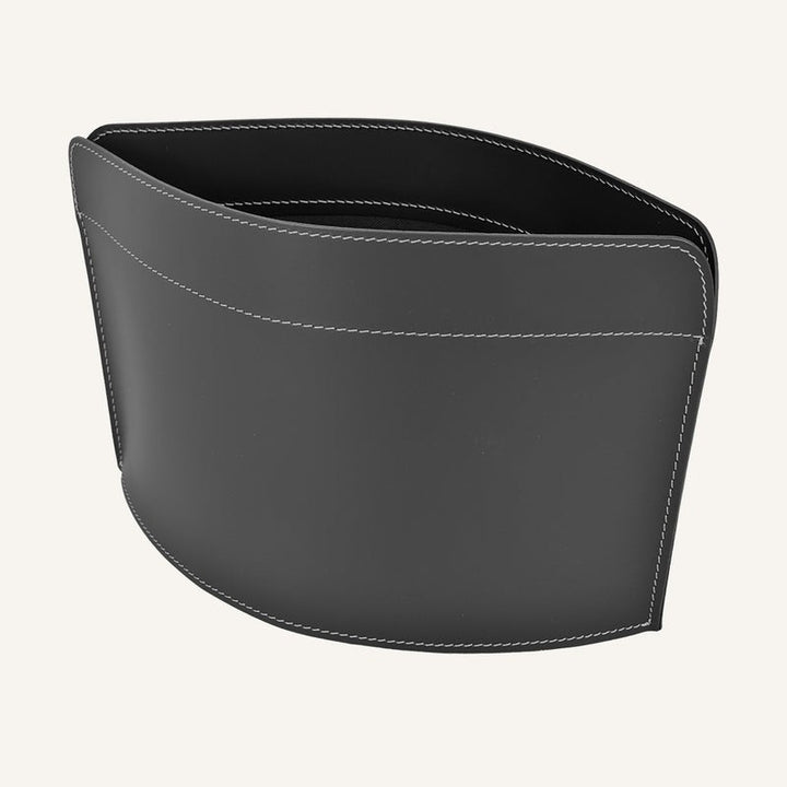 Designer Floor leather Magazine Rack GIUSY – Black