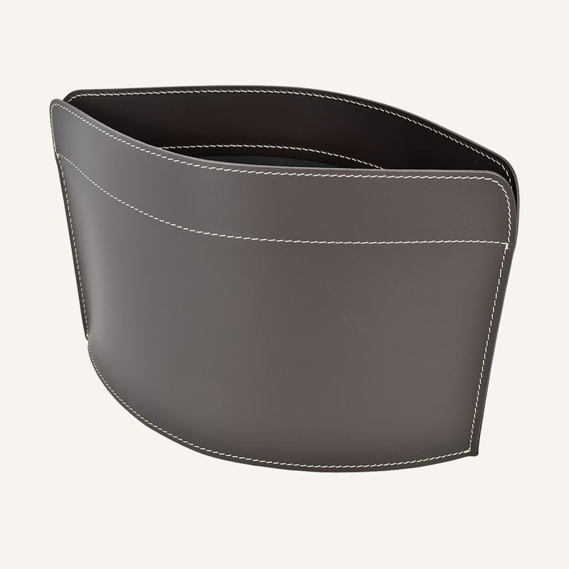 Designer Floor leather Magazine Rack GIUSY – Dark Brown