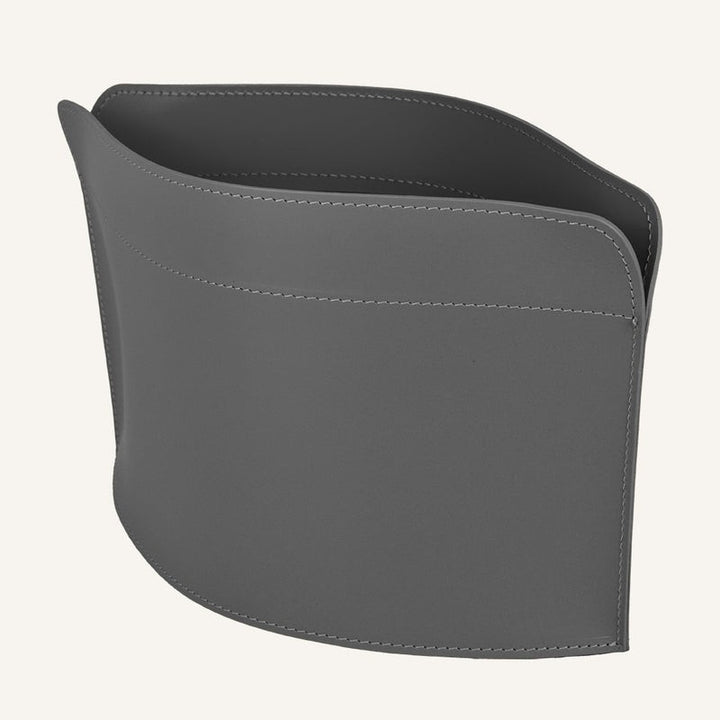 Designer Floor leather Magazine Rack GIUSY – Gray