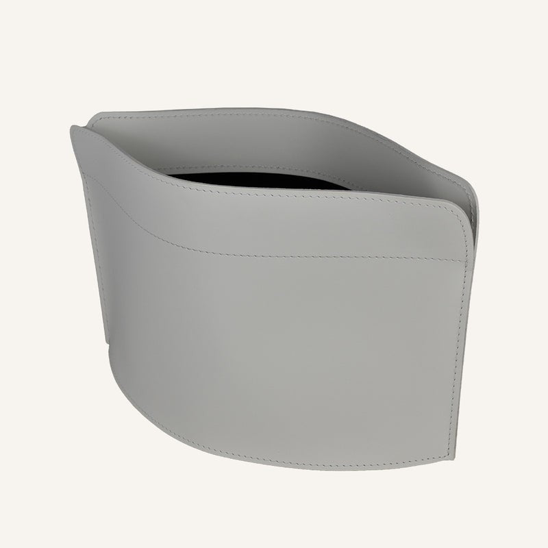 Designer Floor leather Magazine Rack GIUSY – White