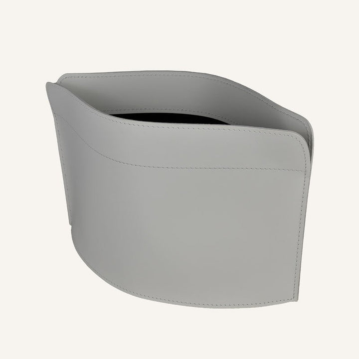 Designer Floor leather Magazine Rack GIUSY – White