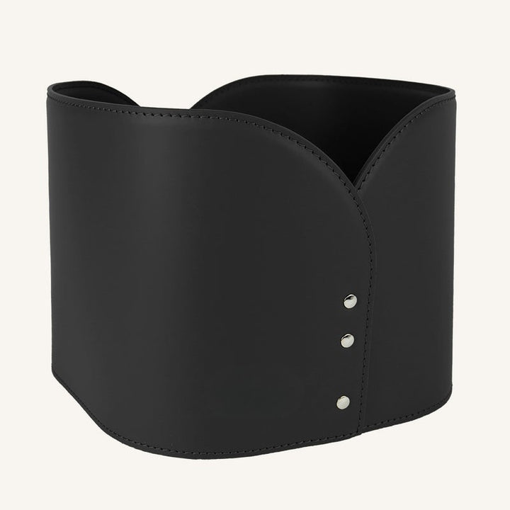 Designer leather Magazine Rack DIURNUS – Black