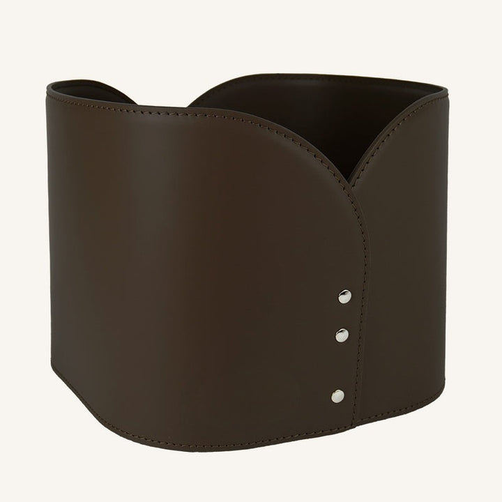 Designer leather Magazine Rack DIURNUS – Dark Brown