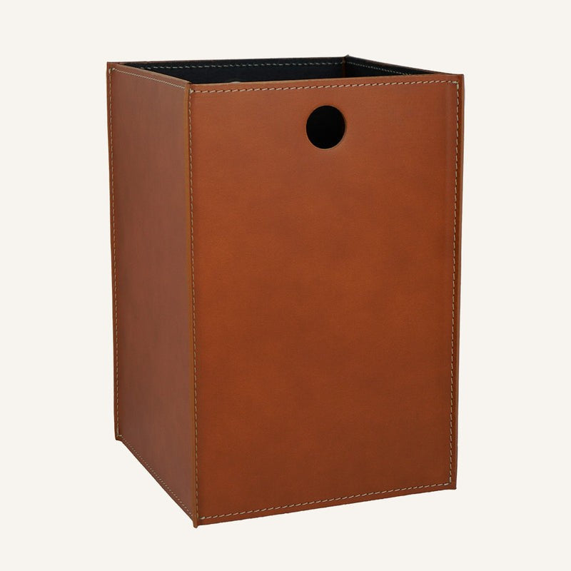 Elegant leather Basket TEODORO