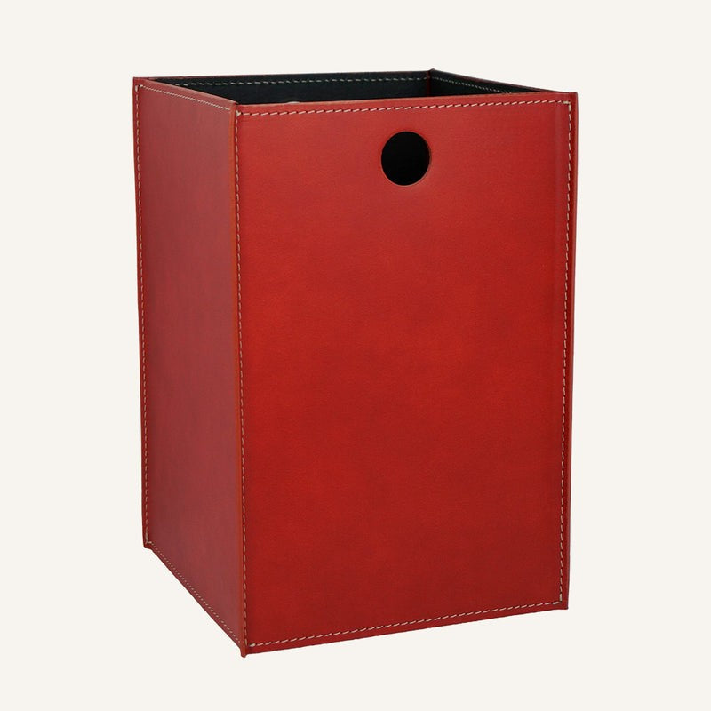 Elegant leather Basket TEODORO