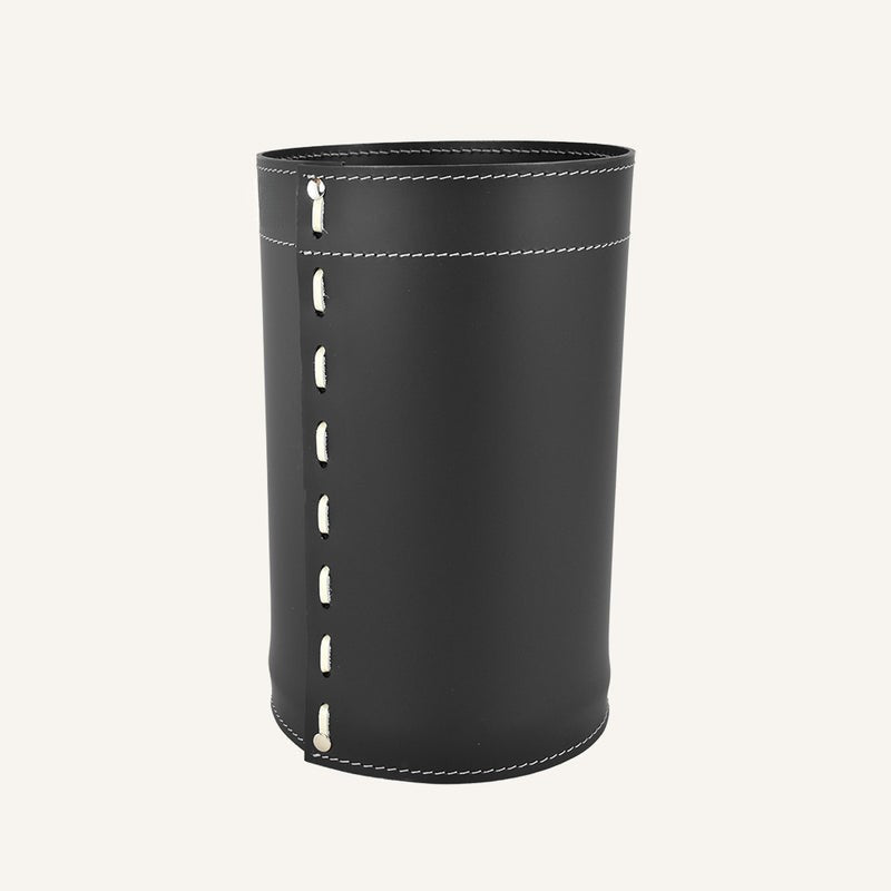 Elegant leather Wastebasket BATTISTA