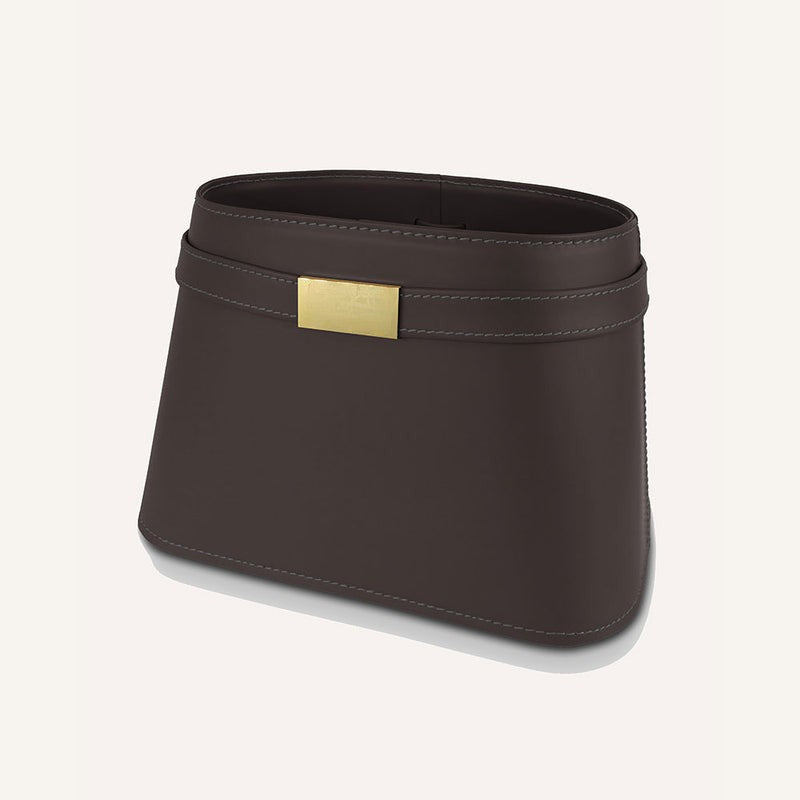 Lussuoso leather Magazine Rack CLOTIDIE – Dark Brown