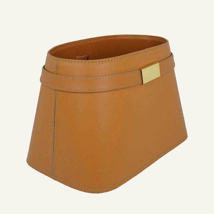 Lussuoso leather Magazine Rack CLOTIDIE – Natural Siena