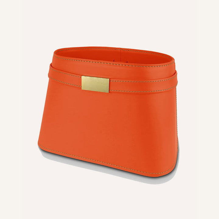 Lussuoso leather Magazine Rack CLOTIDIE – Red Orange