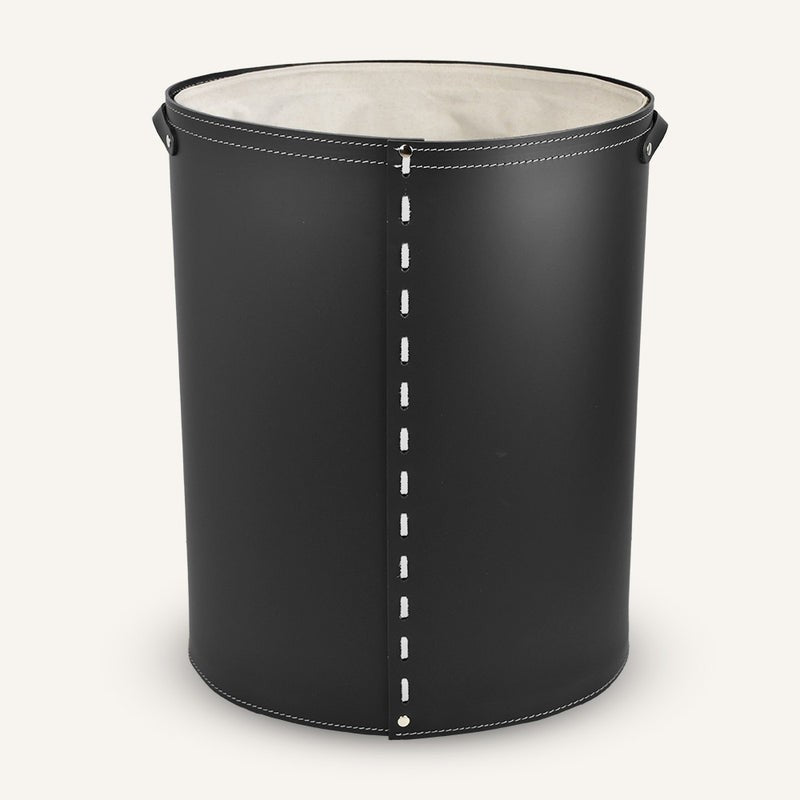 Open Oval leather Laundry Hamper ARPEA