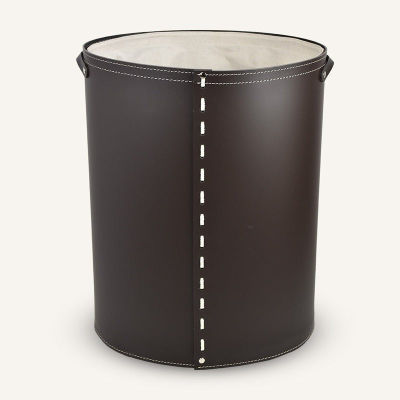 Open Oval leather Laundry Hamper ARPEA