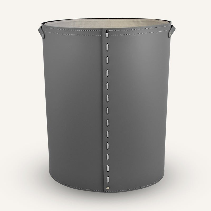 Open Oval leather Laundry Hamper ARPEA