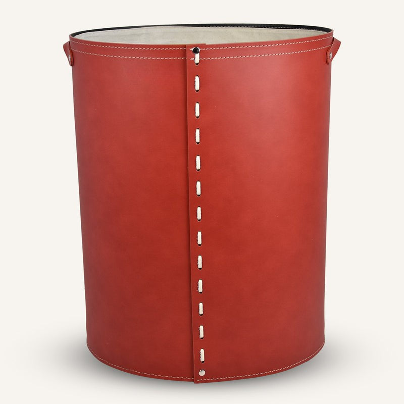 Open Oval leather Laundry Hamper ARPEA