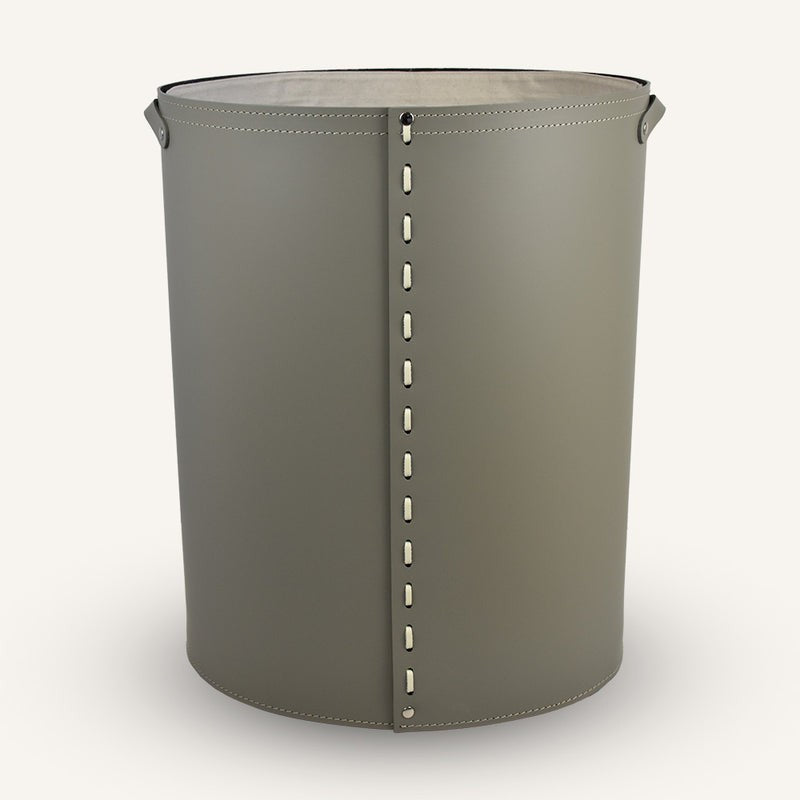 Open Oval leather Laundry Hamper ARPEA