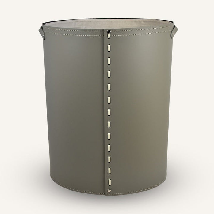 Open Oval leather Laundry Hamper ARPEA