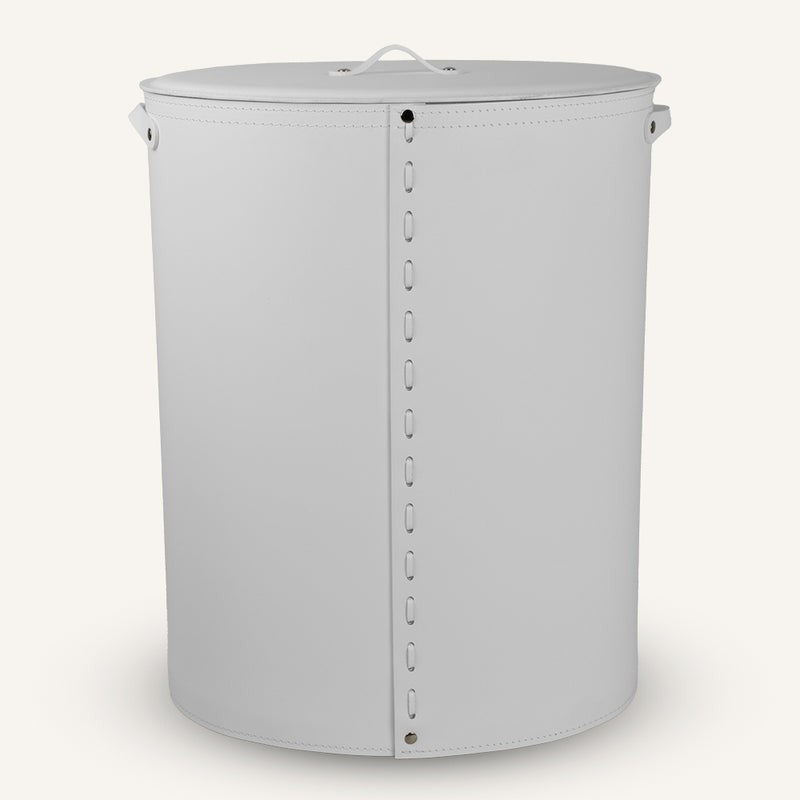 Oval leather Laundry Hamper RICKY