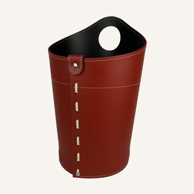 leather Wastebasket AMBROGIO