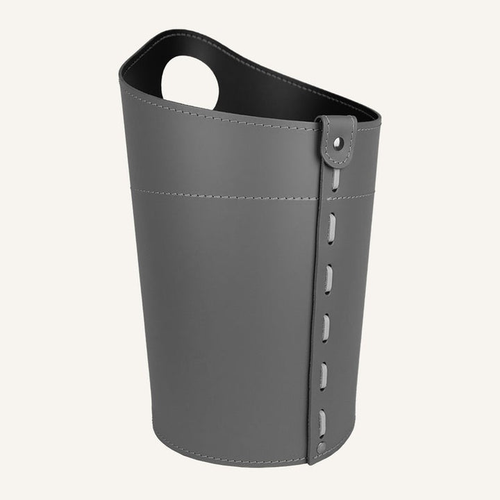 leather Wastebasket AMBROGIO – Gray