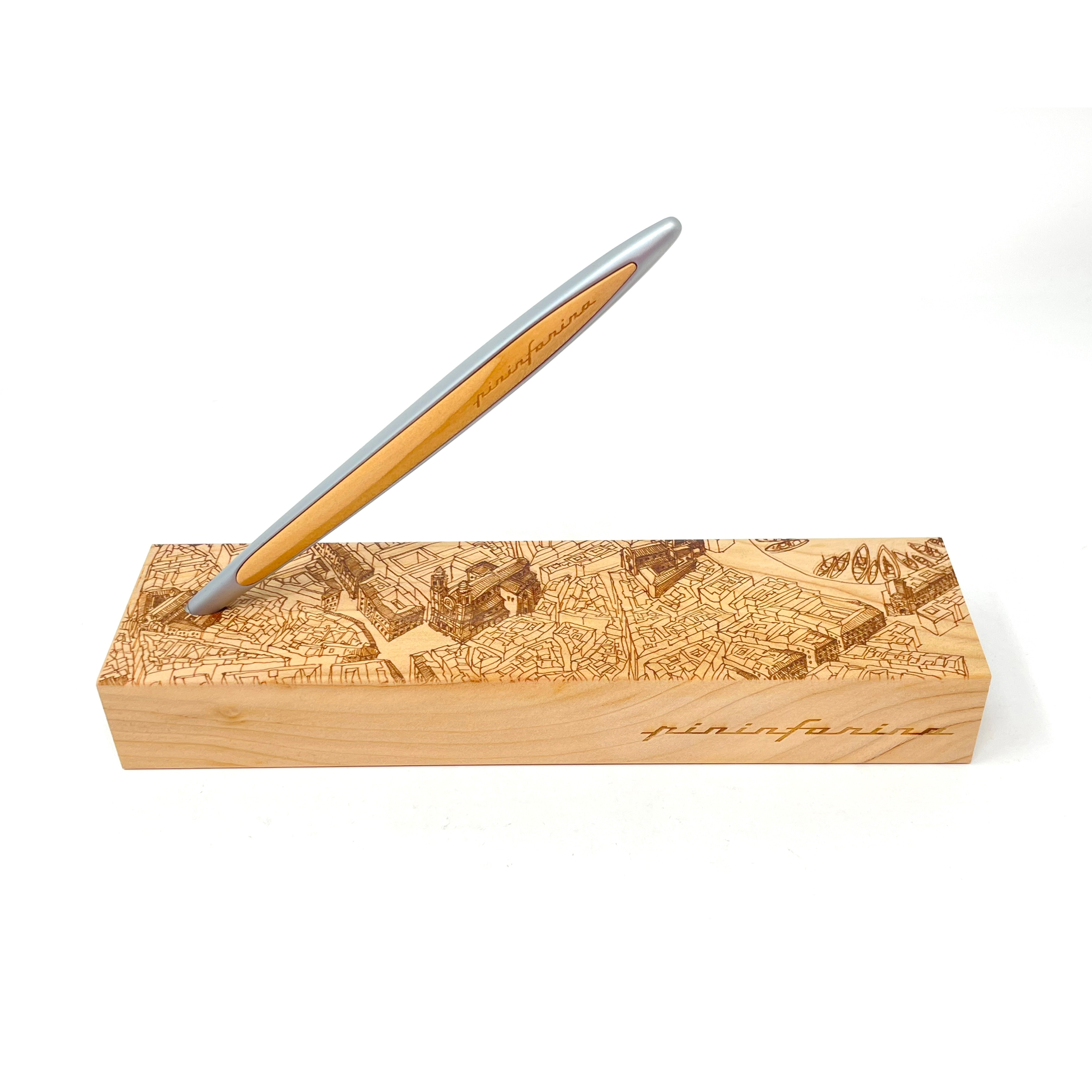 Pininfarina Cambiano Ethergraf® Italian Beauty – Stylus with Ethergraf® or Ballpoint Tip &amp; Cedar Wood Desk Stand (Special Edition)