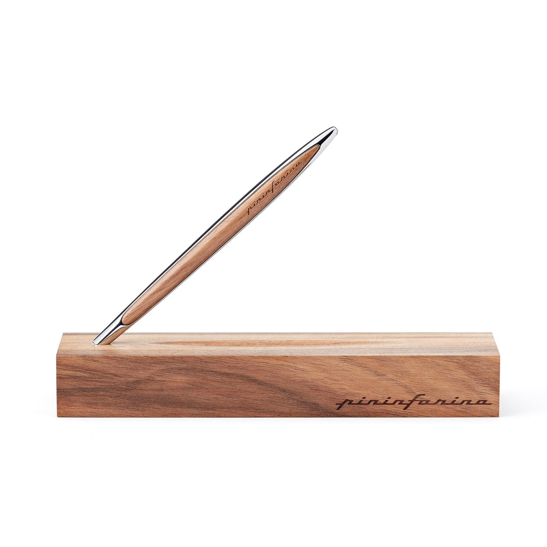 Pininfarina Cambiano Classic Ink - Ballpoint Pen with Solid Wood Desk Stand