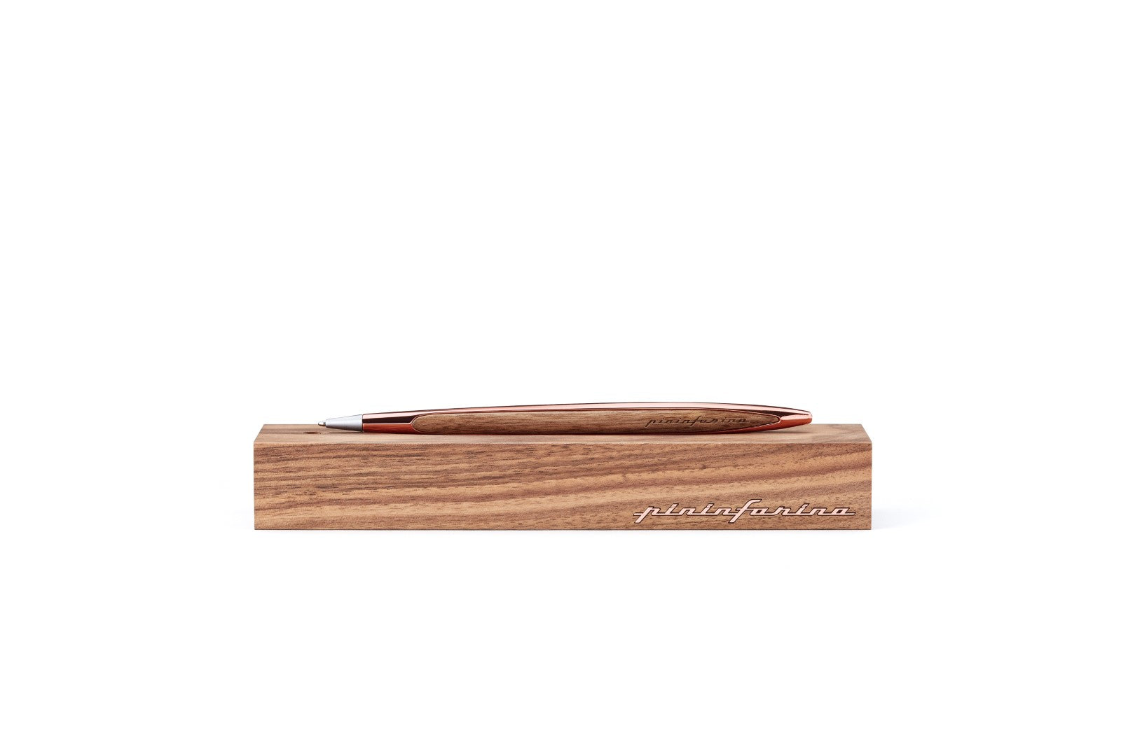Pininfarina Cambiano Luxury Ink – Ballpoint Pen with Solid Wood Desk Stand