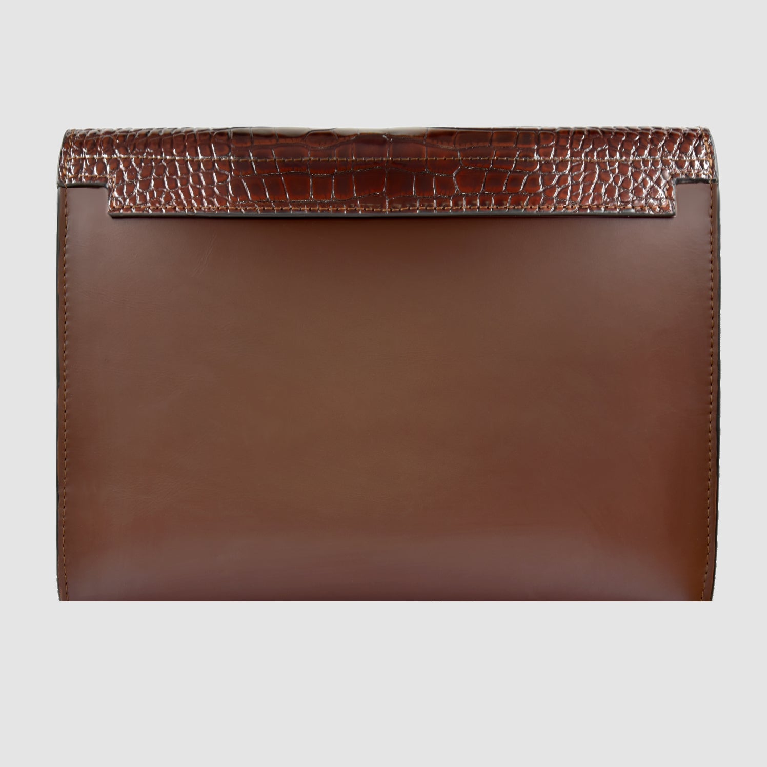 Pochette Clutch mod "Agostino" borsa in vera pelle di coccodrillo - Personalizzabile con iniziali - Marrone