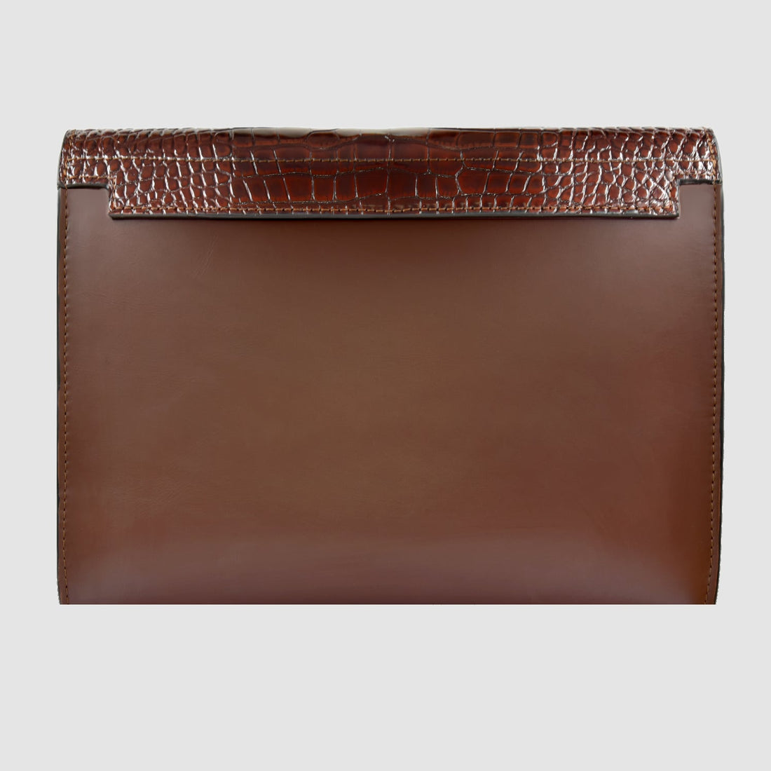 Pochette Clutch mod "Agostino" borsa in vera pelle di coccodrillo - Personalizzabile con iniziali - Marrone
