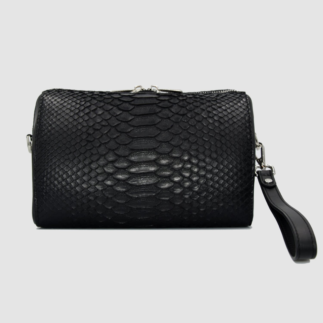 Borsa mod. "Superiore" in vera pelle di Pitone - Personalizzabile con iniziali - Nero