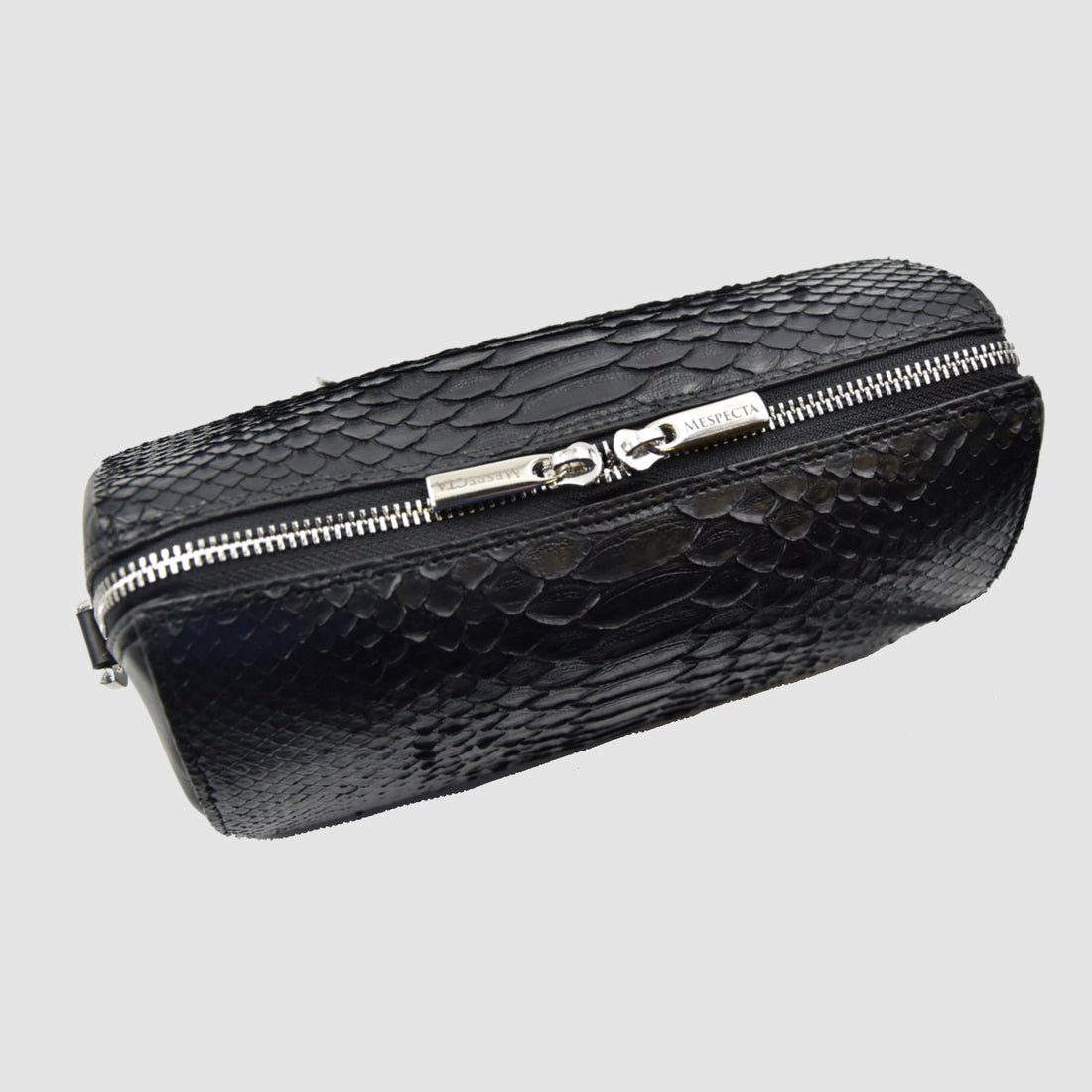 Borsa mod. "Superiore" in vera pelle di Pitone - Personalizzabile con iniziali - Nero