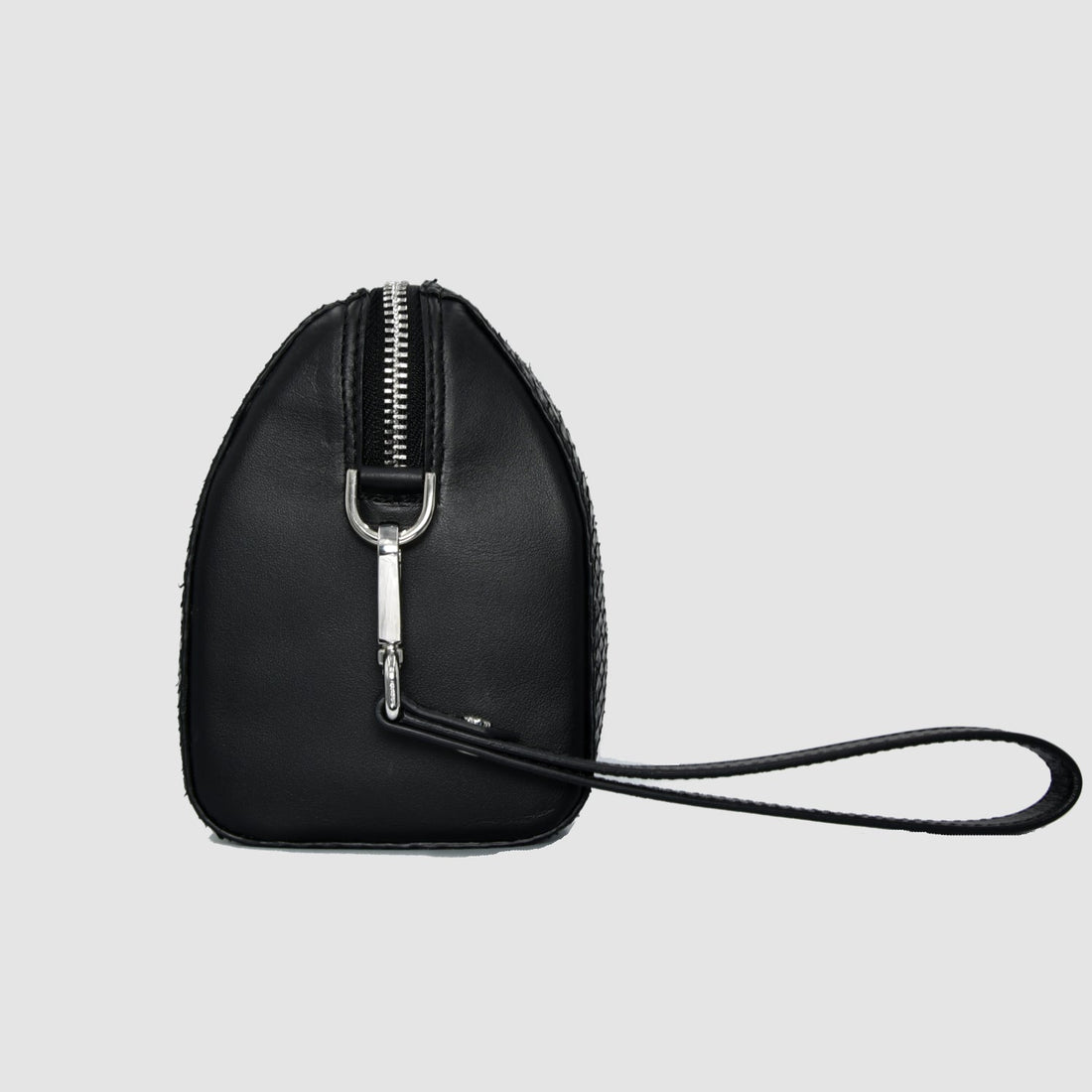 Borsa mod. "Superiore" in vera pelle di Pitone - Personalizzabile con iniziali - Nero