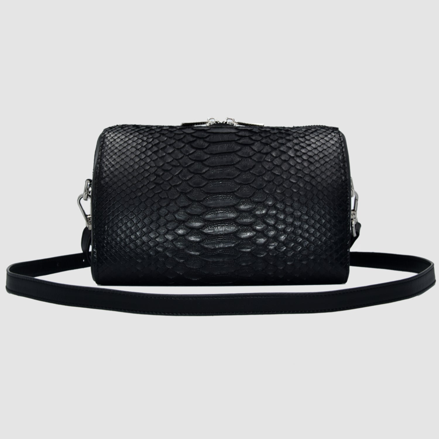 Borsa mod. "Superiore" in vera pelle di Pitone - Personalizzabile con iniziali - Nero