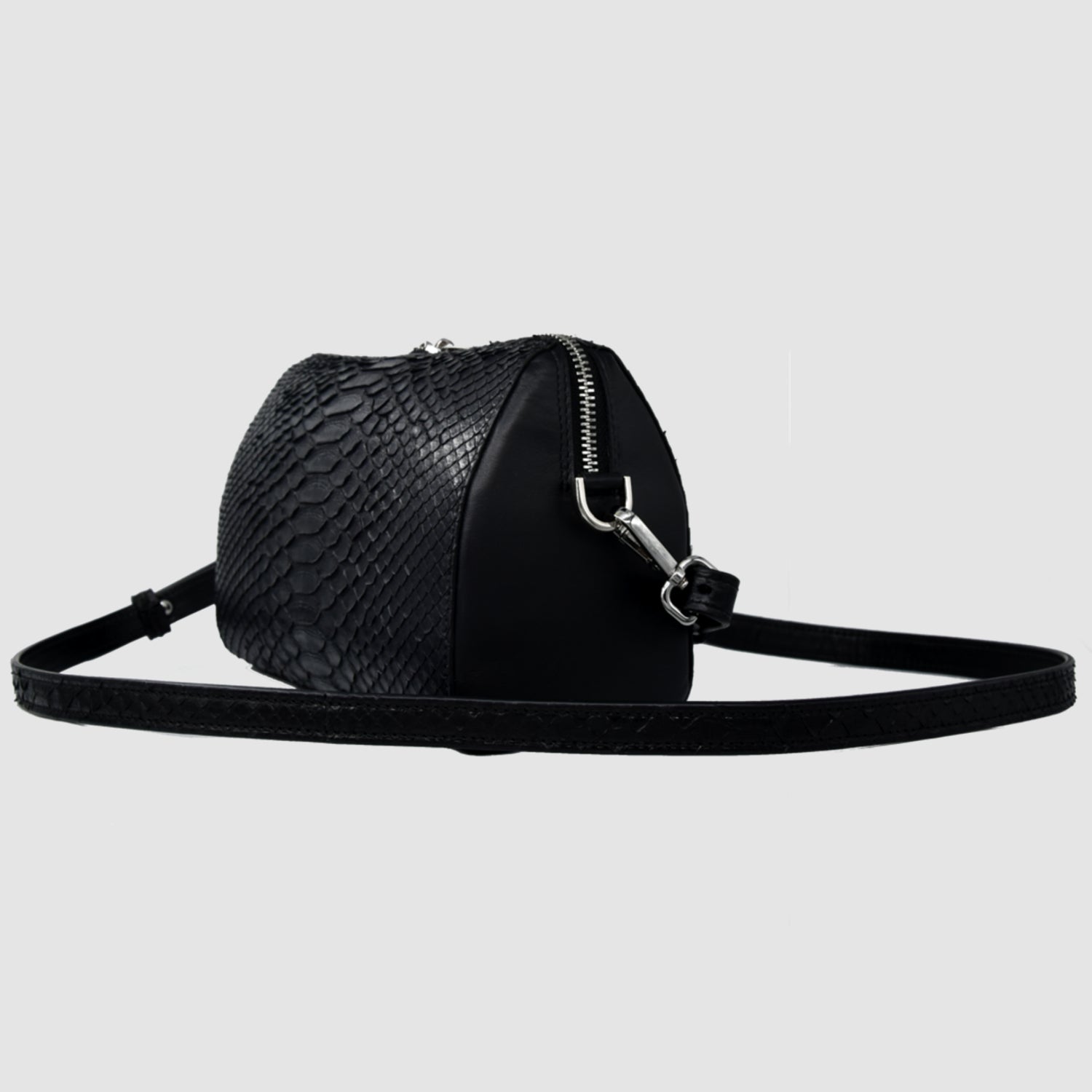 Borsa mod. "Superiore" in vera pelle di Pitone - Personalizzabile con iniziali - Nero