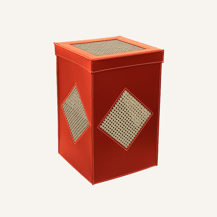 Portabiancheria con inserti vintage QUAVI - Rosso