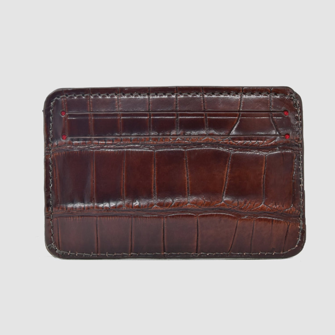 Porta carte 5 o 9 Tasche in vera pelle di Coccodrillo mod. "Brillante"