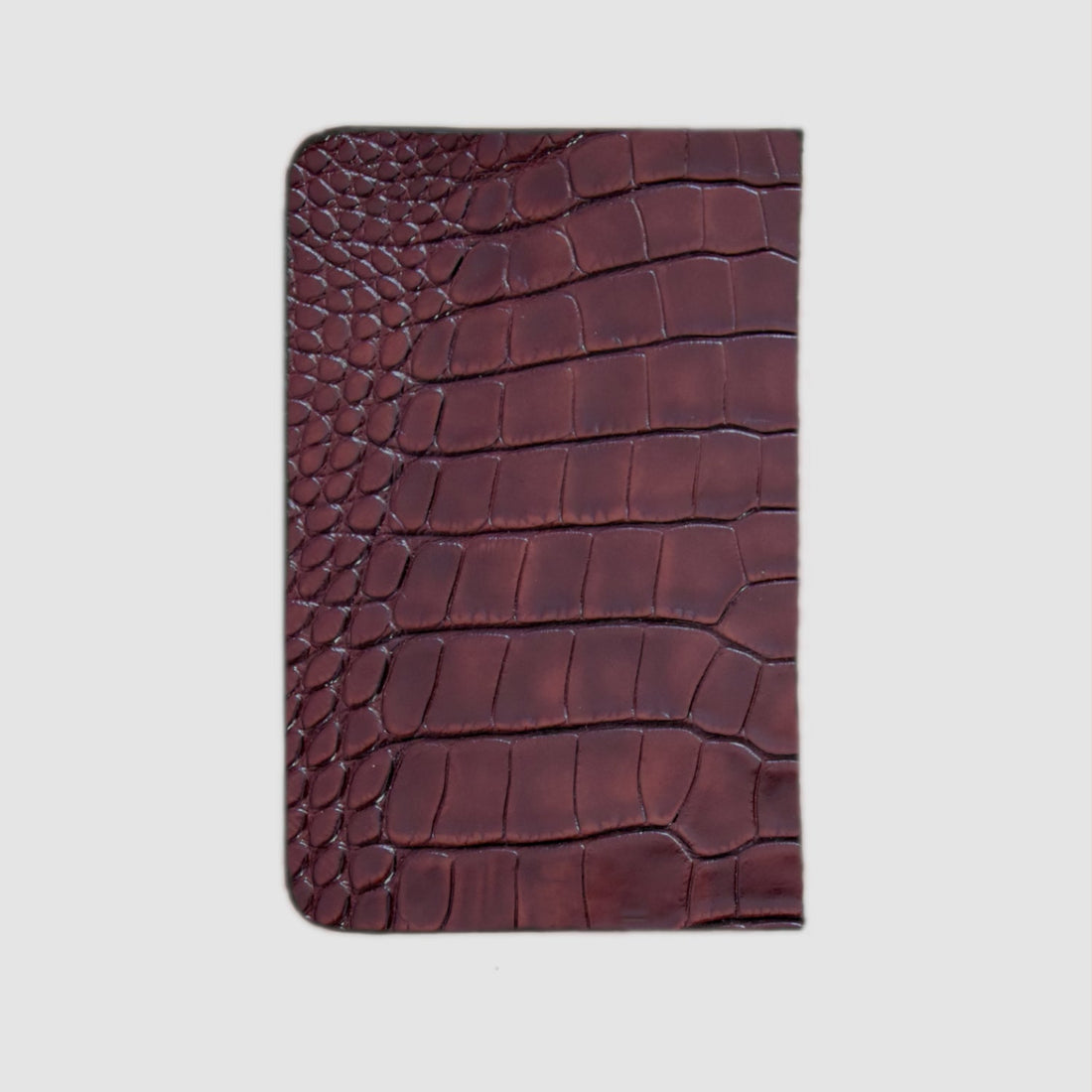 Porta carte Organizer tascabile in vero coccodrillo - 10 tasche - Personalizzabile - Marrone
