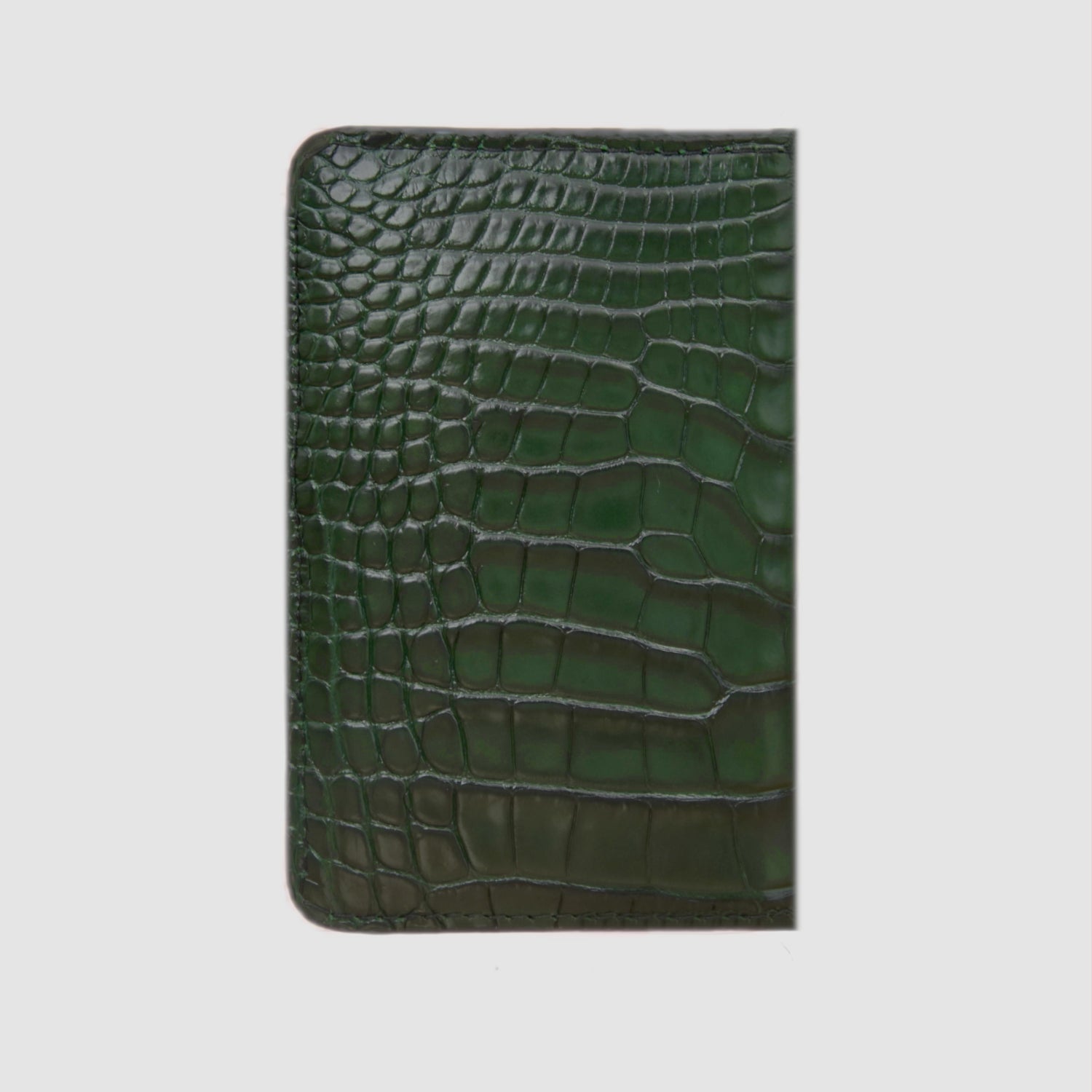 Porta carte mod "Podio" Organizer vera pelle di coccodrillo mod. "Podio" Personalizzabile - 10 tasche - Verde Bosco