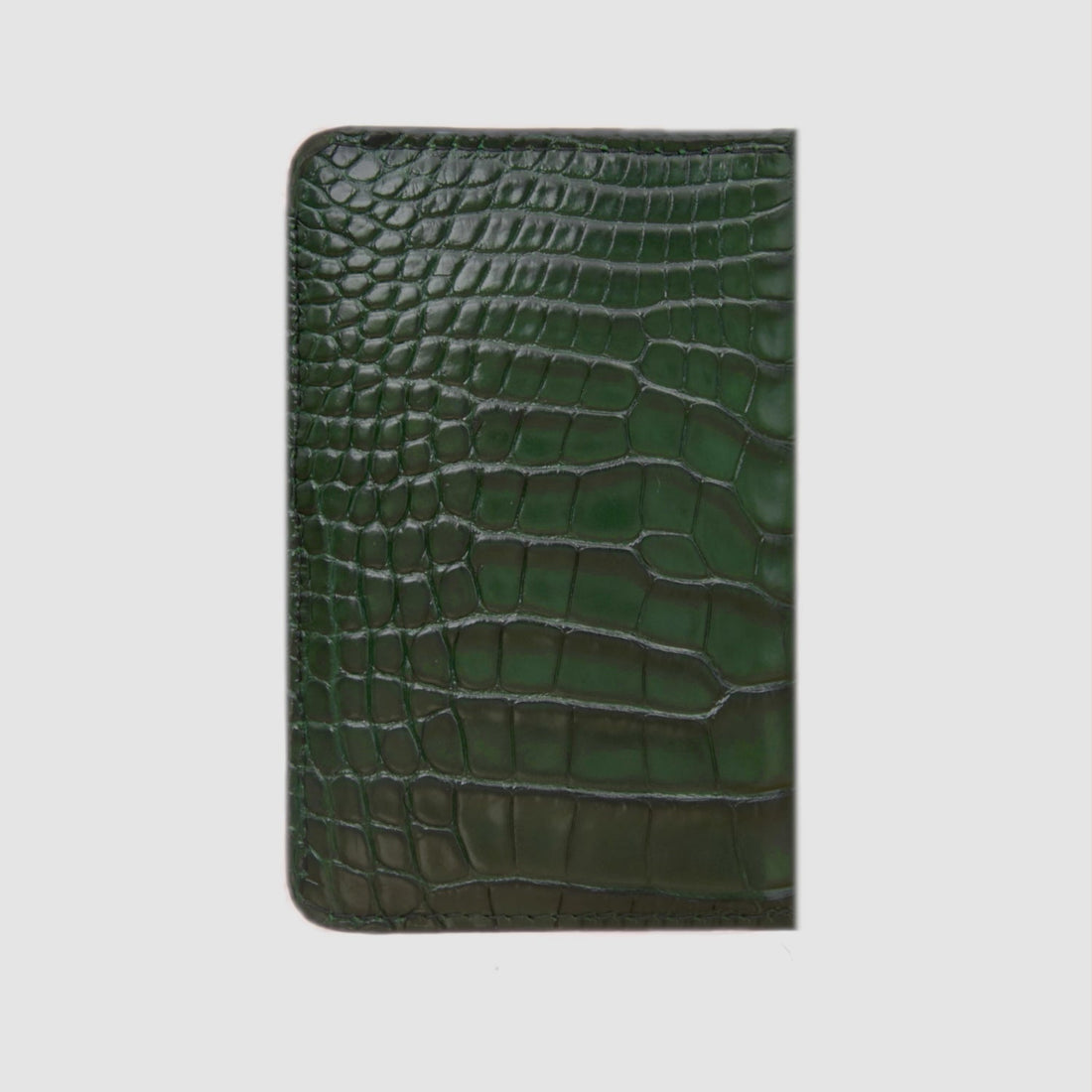 Porta carte mod "Podio" Organizer vera pelle di coccodrillo mod. "Podio" Personalizzabile - 10 tasche - Verde Bosco