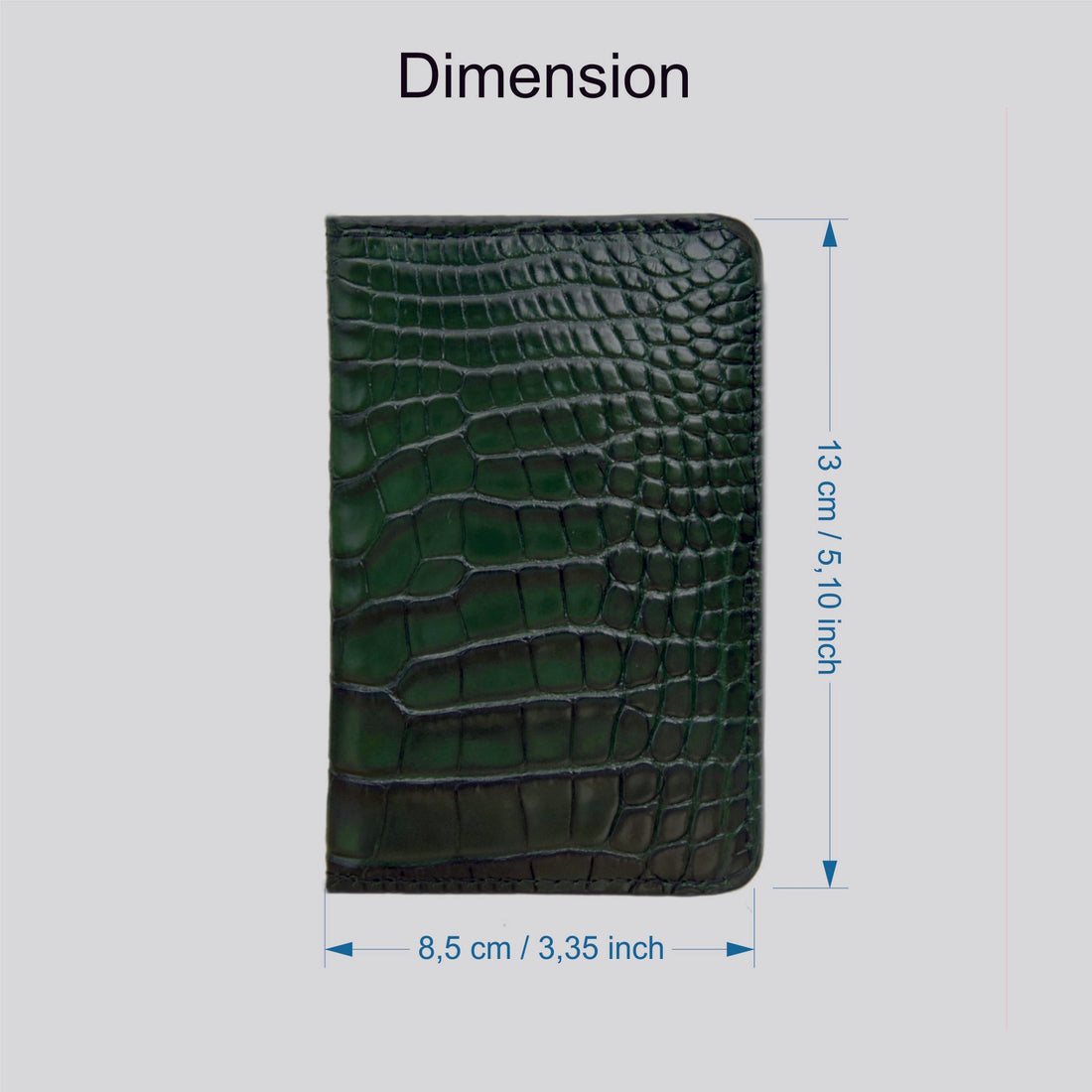 Porta carte mod "Podio" Organizer vera pelle di coccodrillo mod. "Podio" Personalizzabile - 10 tasche - Verde Bosco