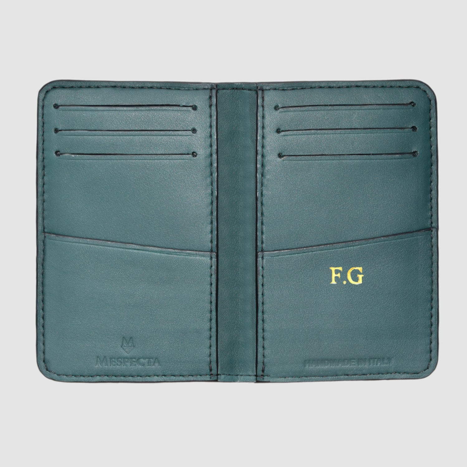 Porta carte mod "Podio" Organizer vera pelle di coccodrillo mod. "Podio" Personalizzabile - 10 tasche - Verde Bosco