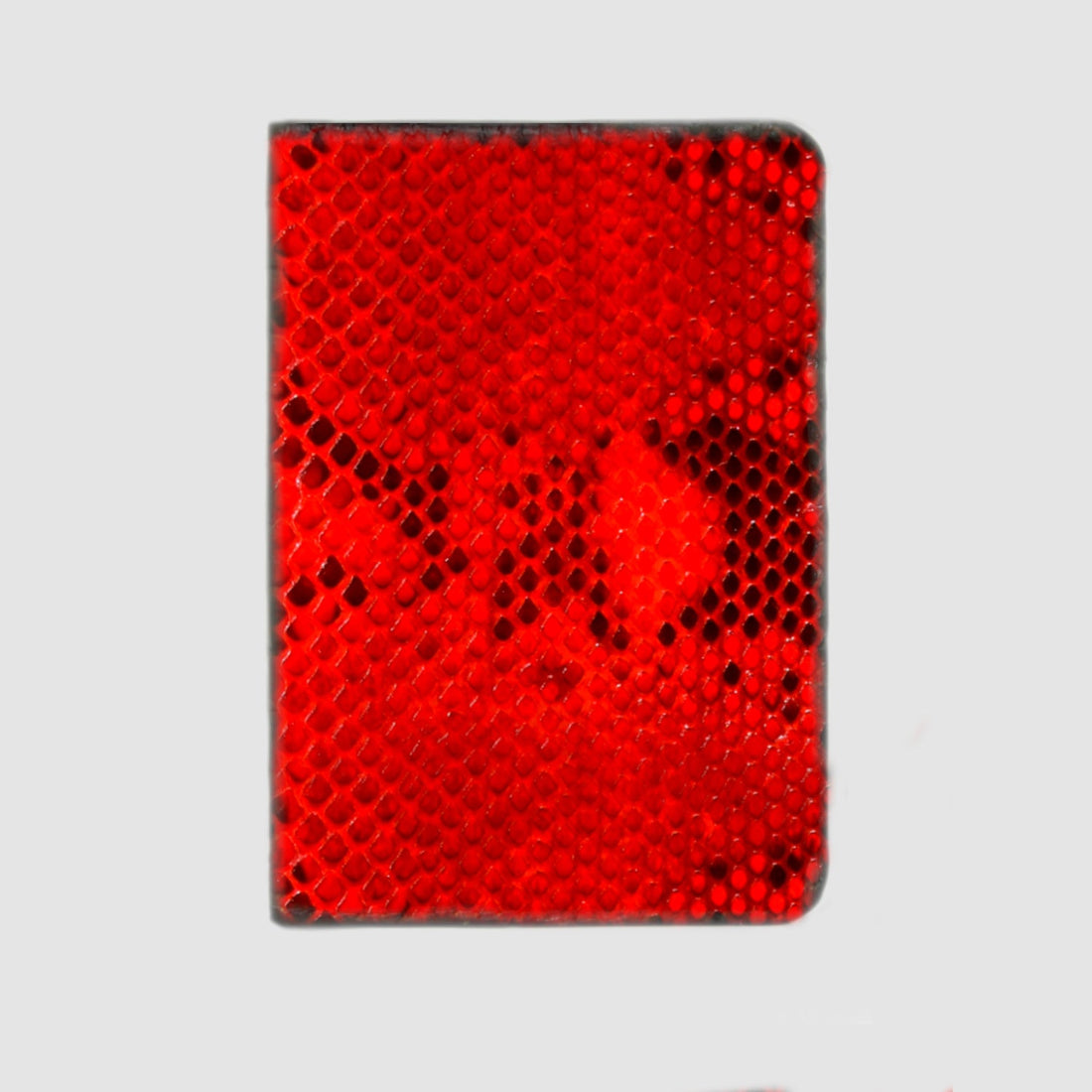 Porta carte vera pelle di Pitone mod "Podio" Personalizzabile -  Rosso