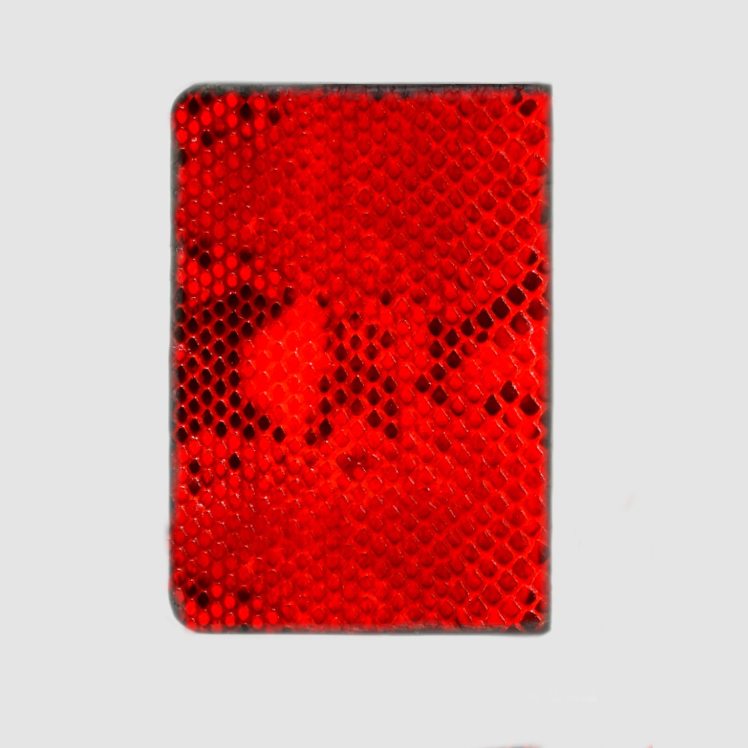 Porta carte vera pelle di Pitone mod "Podio" Personalizzabile -  Rosso