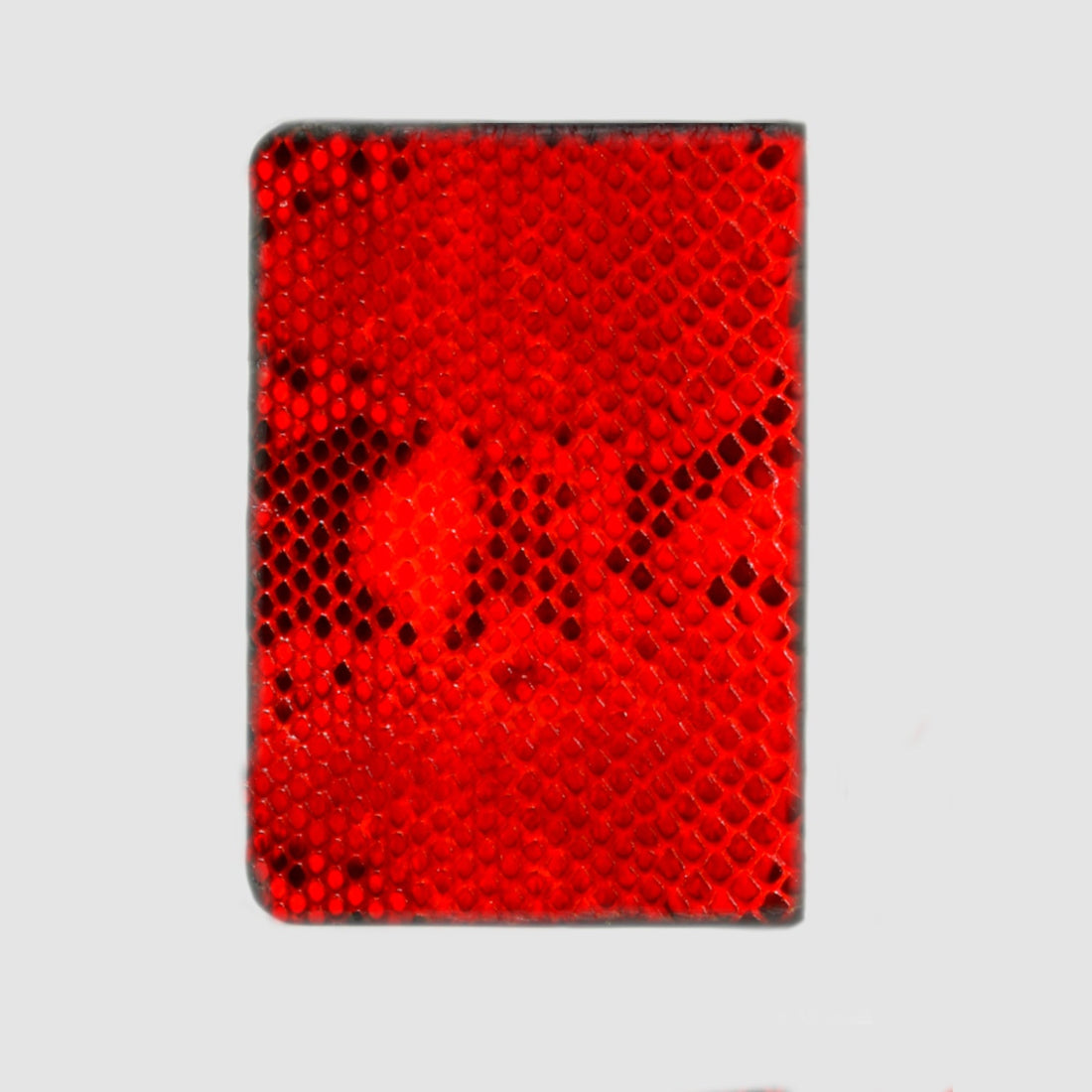Porta carte vera pelle di Pitone mod "Podio" Personalizzabile -  Rosso