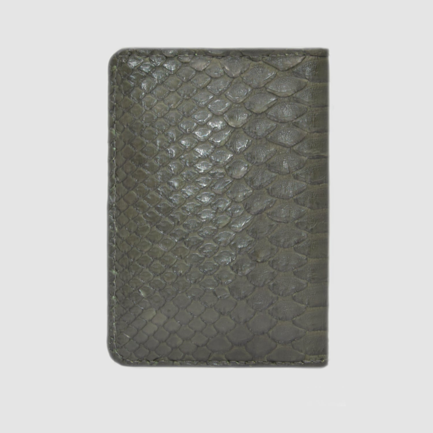 Porta carte Organizer tascabile in vera pelle di Pitone Personalizzabile - Verde Militare