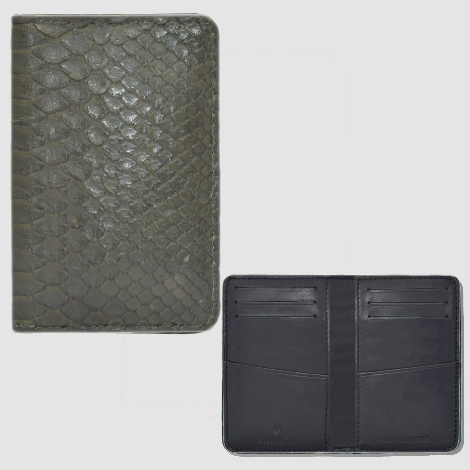 Porta carte mod "Podio" Organizer tascabile in vera pelle di Pitone Personalizzabile - Blu Navy