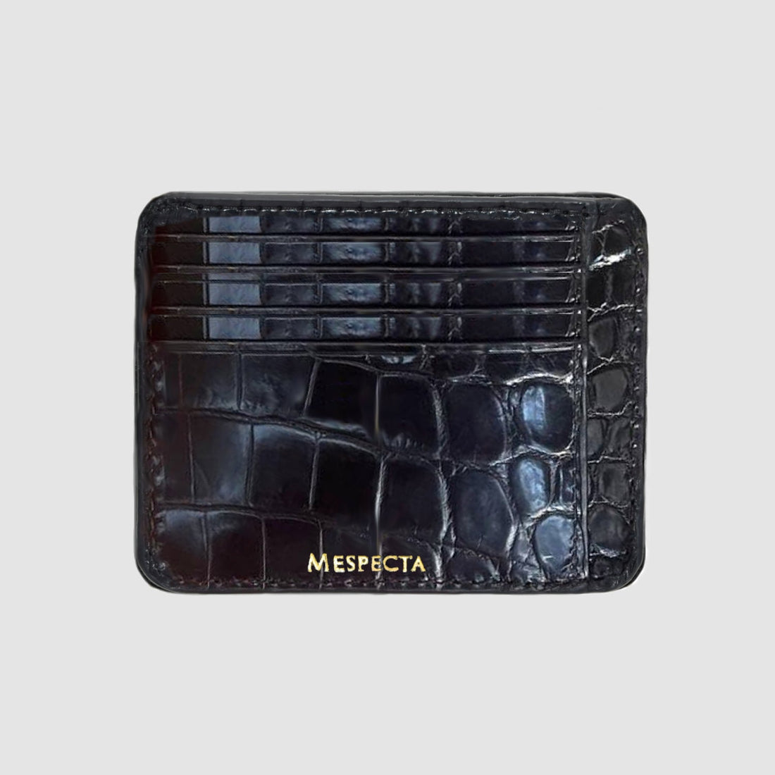 Porta carte in vero Coccodrillo mod. "Primo" - 11 tasche - Personalizzabile