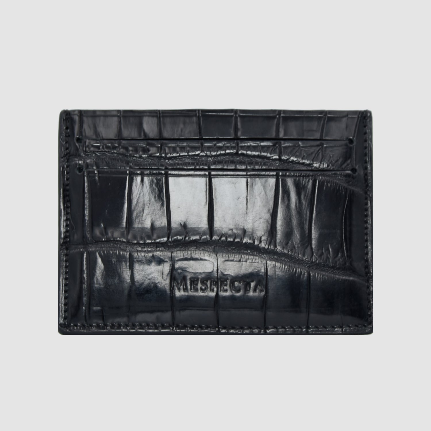 Porta carte 5 o 9 Tasche in vera pelle di Coccodrillo mod. "Brillante"