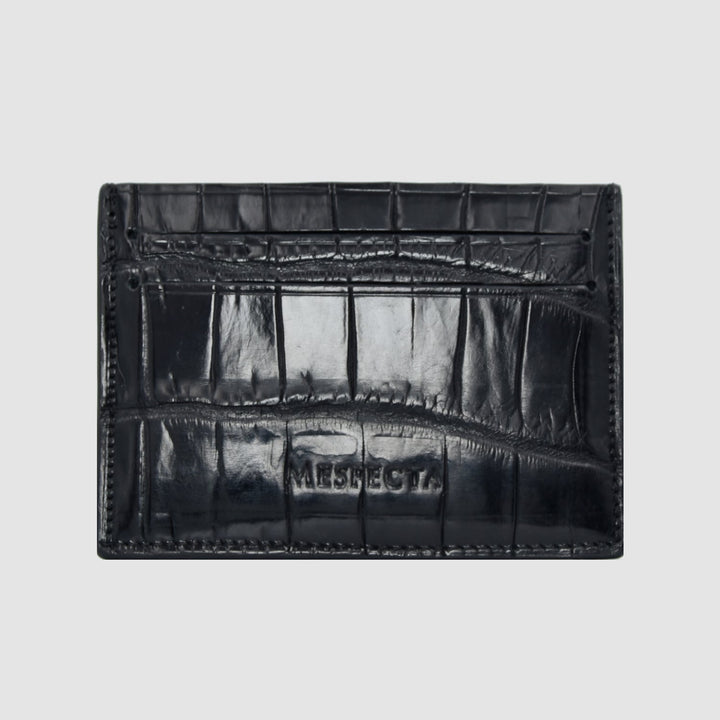 Porta carte 5 o 9 Tasche in vera pelle di Coccodrillo mod. "Brillante"